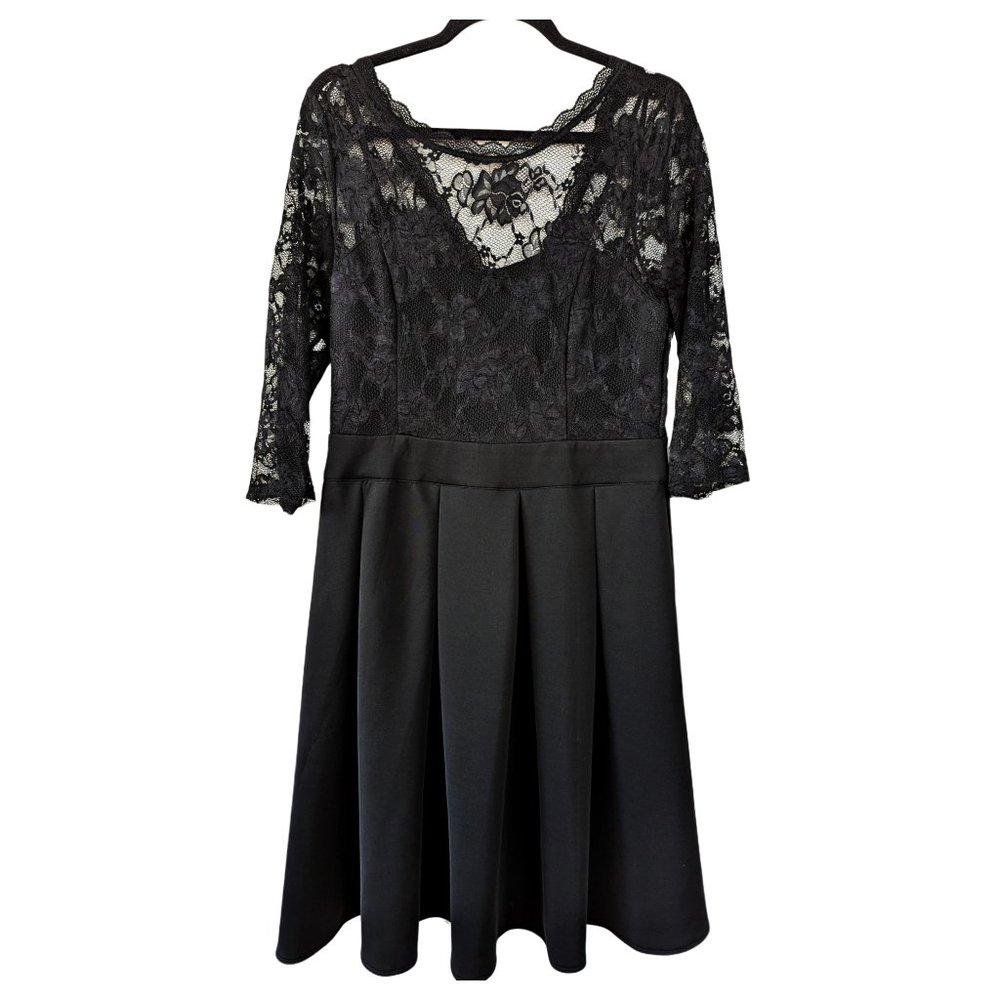 NWT 2X Black Lace Cocktail Formal Dress Size